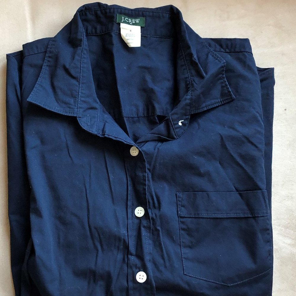 J. Crew Button Front Navy Blue Size Small